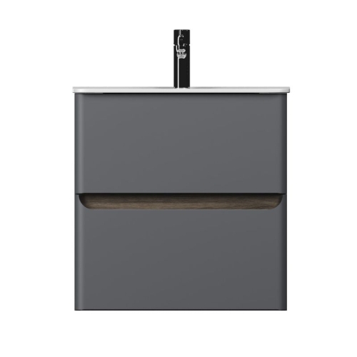 Тумба с раковиной Mirsant Savag 60, 80,100 подвесная, серая матовая фото 2