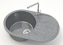 Кухонная мойка Glanz Касандра L110 730x450x215 глянец светло-серый, темно-серый, песочный, бежевый, антрацит, белый