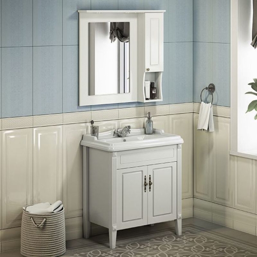 Тумба с умывальником Comforty Палермо 80 120 белый глянец  напольная фото 2