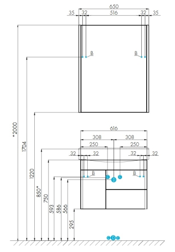 Зеркальный шкаф Aquaton Беверли 65, 80, 100 Белый Глянцевый фото 3