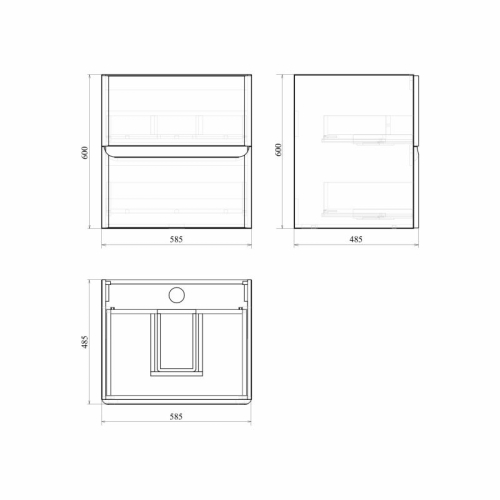 Тумба с раковиной Mirsant Savag 60, 80,100 подвесная, серая матовая фото 4