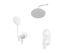 Встроенный смеситель для ванны на 2 положения Wasserkraft A85155 (душевой комплект) белый Soft-touch