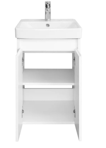 Тумба с раковиной Aquaton Сканди Doors 45, 55, 70, 80 Белый Глянцевый/Белый Матовый фото 3