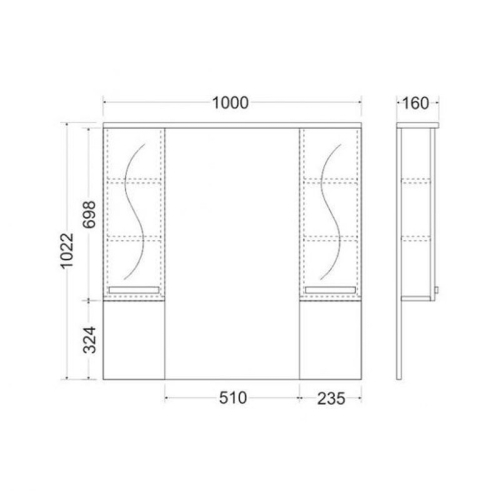 Зеркало-шкаф Mirsant Сандра 100 фото 2