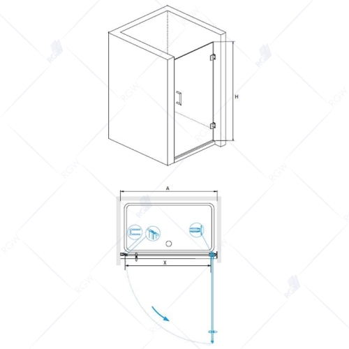 Душевая дверь RGW 60, 70, 80, 90 HO-011B профиль черный фото 3