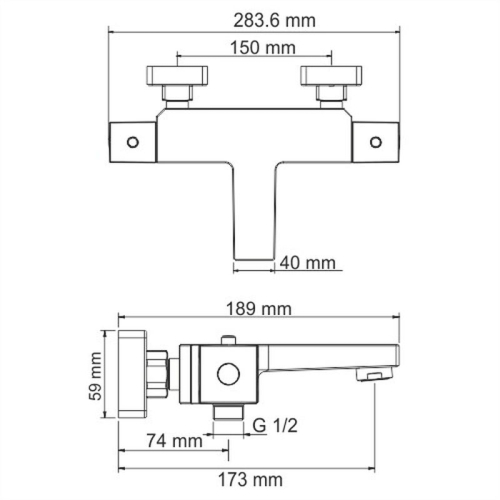 Смеситель для ванны Wasserkraft АIme 1511 Thermo хром фото 5