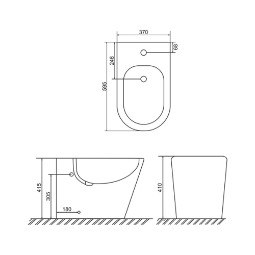 Биде напольное Mirsant (Sole) Torr фото 2