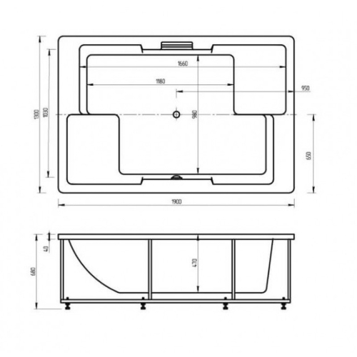Ванна Aquatek Дорадо 1900*1300 фото 2