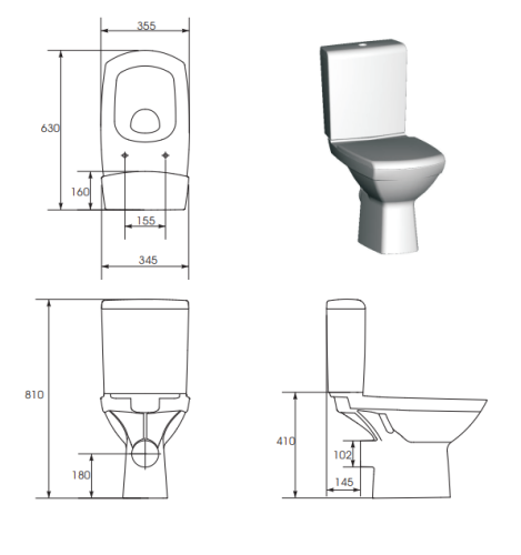 Компакт Cersanit Carina CleanOn Slim Lift, безободковый, дюропласт с микролифтом фото 6