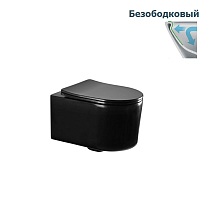 Унитаз подвесной безободковый Aquatek Мия AQ2004-MB тонкое сиденье с м/л