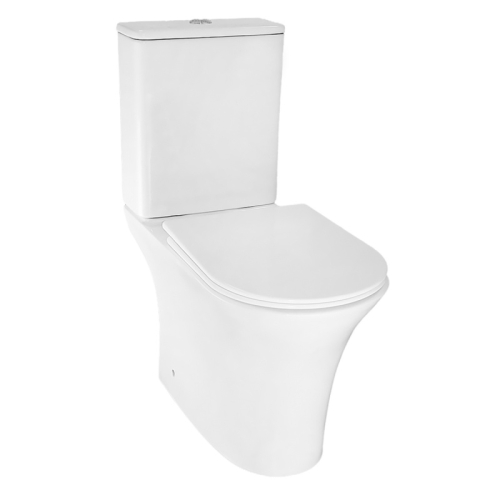 Унитаз напольный безободковый Azario Fretta Round AZ-7121A с сидением микролифт фото 2