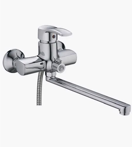 Смеситель с длинным изливом для ванны Ledeme L2264 хром (лейка и шланг в комплекте)