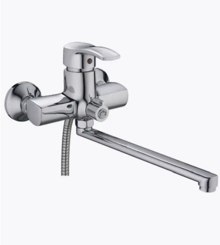 Смеситель с длинным изливом для ванны Ledeme L2264 хром (лейка и шланг в комплекте)