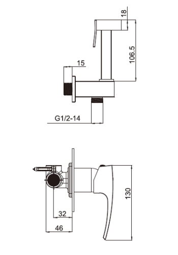 Смеситель с гигиеническим душем Gappo G7207 хром фото 3