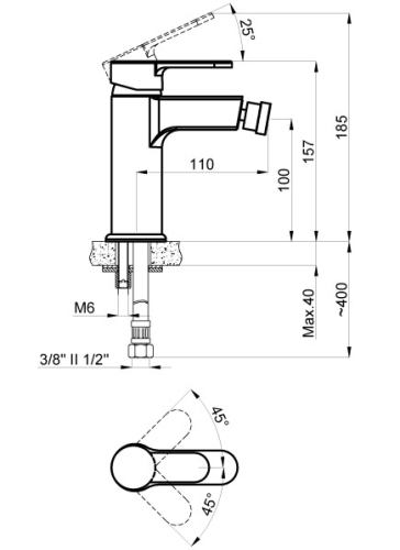 Смеситель для биде Azario Tevis AZ-15496601 хром фото 2