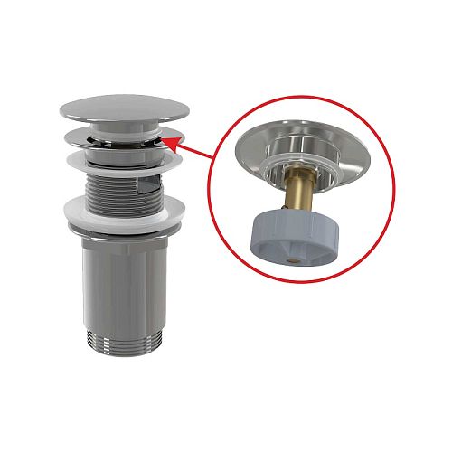 Alca Plast A392С, click/clack, с большой заглушкой