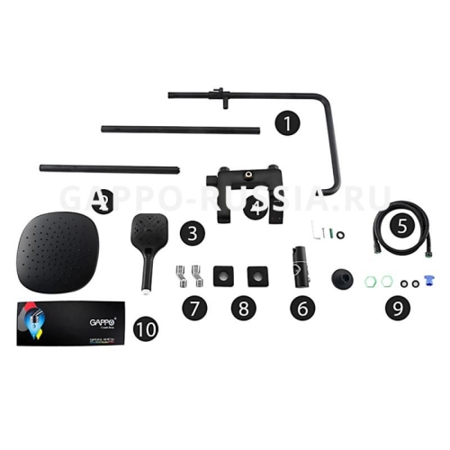 Душевая система Gappo Aventador G2450 черная фото 9