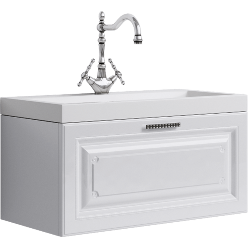 Тумба с умывальником Aqwella EMPIRE 80, 100 подвесная белая