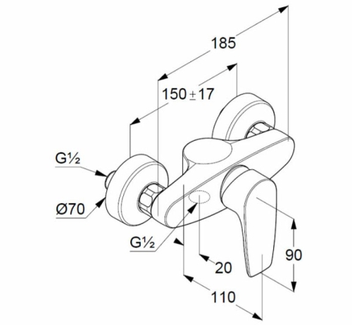 Смеситель для душа Kludi PURE&SOLID хром фото 4