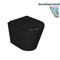 Унитаз подвесной безободковый D&K Venice DT1026025 черный с сидением микролифт