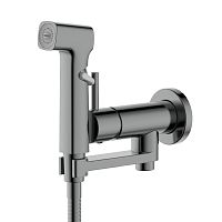 Смеситель скрытого монтажа с гигиеническим душем Aquatek Ника AQ1819BGM, оружейная сталь