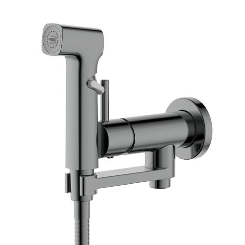 Смеситель скрытого монтажа с гигиеническим душем Aquatek Ника AQ1819BGM, оружейная сталь