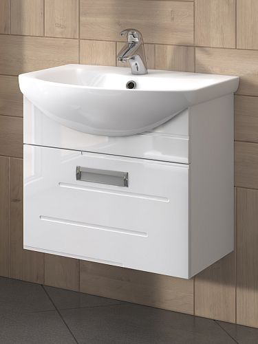 Тумба с раковиной Vigo Diana 1-60 подвесная 1 ящик белый