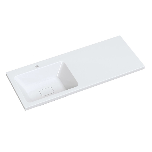 Тумба с раковиной над стиральной машиной Mirsant Soho Quadro 120 напольная, белая фото 5