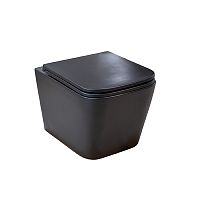 Унитаз подвесной безободковый SOLE CUBE 2 Black черный матовый