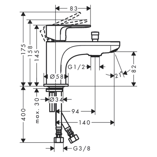 Смеситель для ванны Hansgrohe Rebris S Monotrou 2 режима расхода воды хром 72436000 фото 2