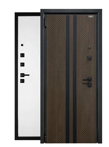 Дверь входная Tandoor Пандора Дуб коричневый/Белый матовый 86, 96*205 правая/левая