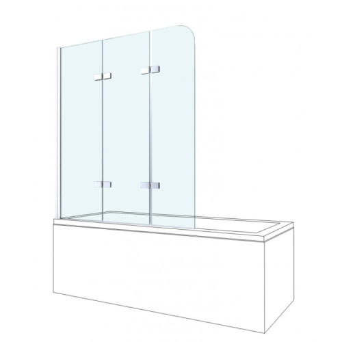 Шторка для ванны Berges City 2.0 80, 90, 100 стекло прозрачное