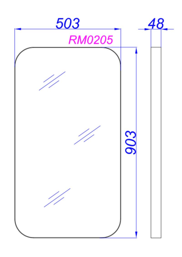 Зеркало Aqwella RM0205BLK 50*90 в черной раме фото 4