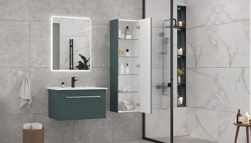 Тумба с раковиной Velvex Posse 65, 75, 85, 105 подвесная, верде фото 7