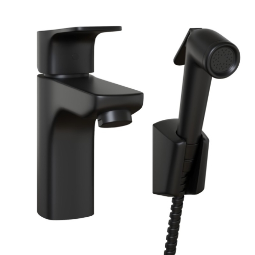 Смеситель с гигиеническим душем для раковины Paini Viva Style P4YO205/574 черный