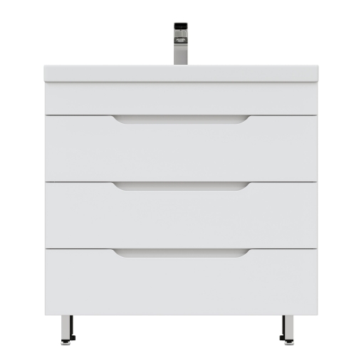 Тумба с умывальником Мирсант Soho Quadro/2 80, 100 напольная с доводчиком фото 2