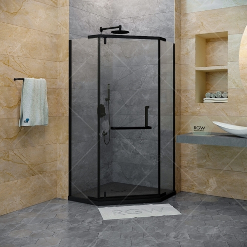 Душевое ограждение RGW HO-081B 90*90,100*100 трапеция чёрное фото 3