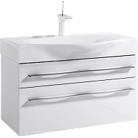 Тумба с умывальником Aqwella Milan 80, 100 подвесная белая 
