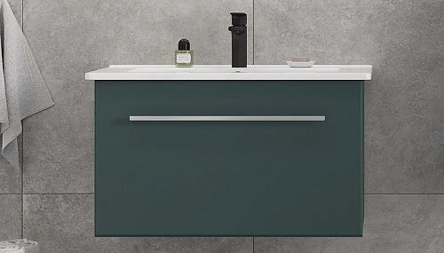 Тумба с раковиной Velvex Posse 65, 75, 85, 105 подвесная, верде