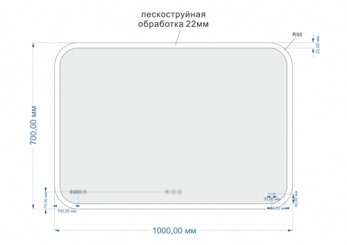 Зеркало с антизапотеванием, часами и функцией приема звонков Cersanit Design Pro 070 80*60, 100*70 фото 3