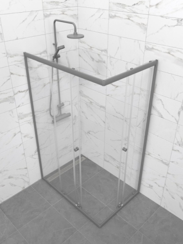 Душевое ограждение Triton Вента-Графит 120*80, 120*90 прозрачное стекло фото 4