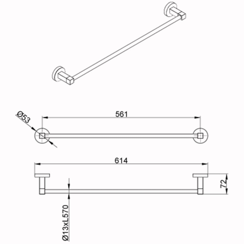 Полотенцедержатель Azario Nessy AZ-73101 фото 2