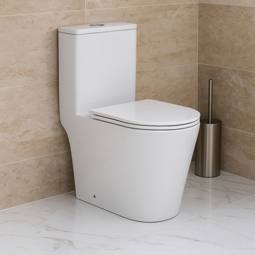 Унитаз-моноблок напольный безободковый Azario Nimbus AZ-6080-AP, смыв Торнадо фото 8