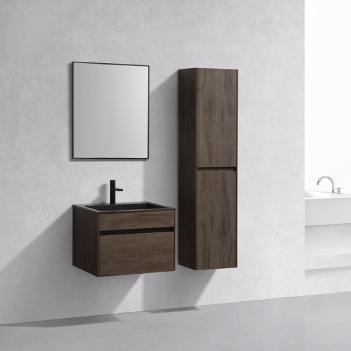 Тумба с раковиной Vincea Chiara 60, 80, 100 R.Oak Темный Дуб, подвесная, раковина черная фото 5
