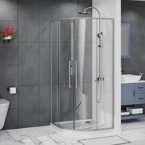 Душевое ограждение Azario Шанхай AZ-S43 80*80, 90*90, 100*100 профиль графит матовый