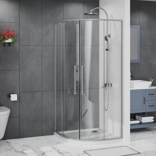 Душевое ограждение Azario Шанхай AZ-S43 80*80, 90*90, 100*100 профиль графит матовый