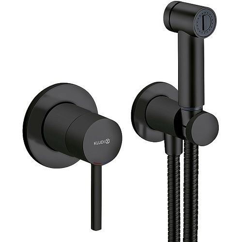 Смеситель с гигиенической лейкой Kludi Bozz 389983976 черный