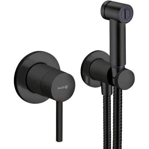 Смеситель с гигиенической лейкой Kludi Bozz 389983976 черный