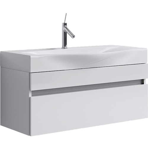 Тумба с умывальником Aqwella Bergamo 80, 100 подвесная белая