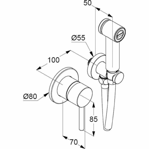 Смеситель с гигиенической лейкой Kludi Bozz 389980576 хром фото 2